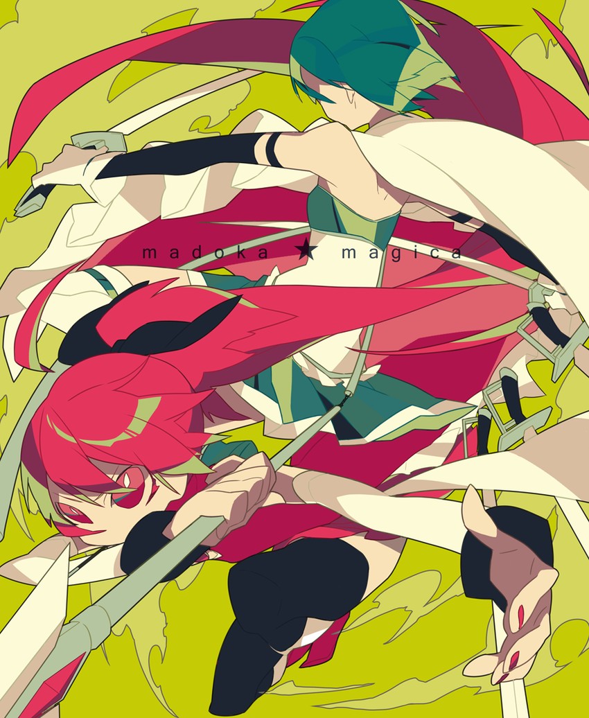 miki sayaka and sakura kyoko (mahou shoujo madoka magica) drawn by mochizuki_kei