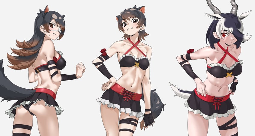 australian devil, tasmanian devil, and blackbuck (kemono friends) drawn by tanabe_(fueisei)