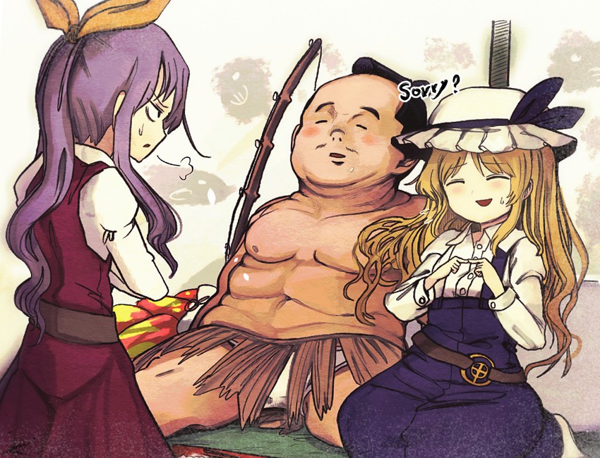 watatsuki no yorihime, watatsuki no toyohime, and urashima tarou (touhou and 1 more) drawn by piaki