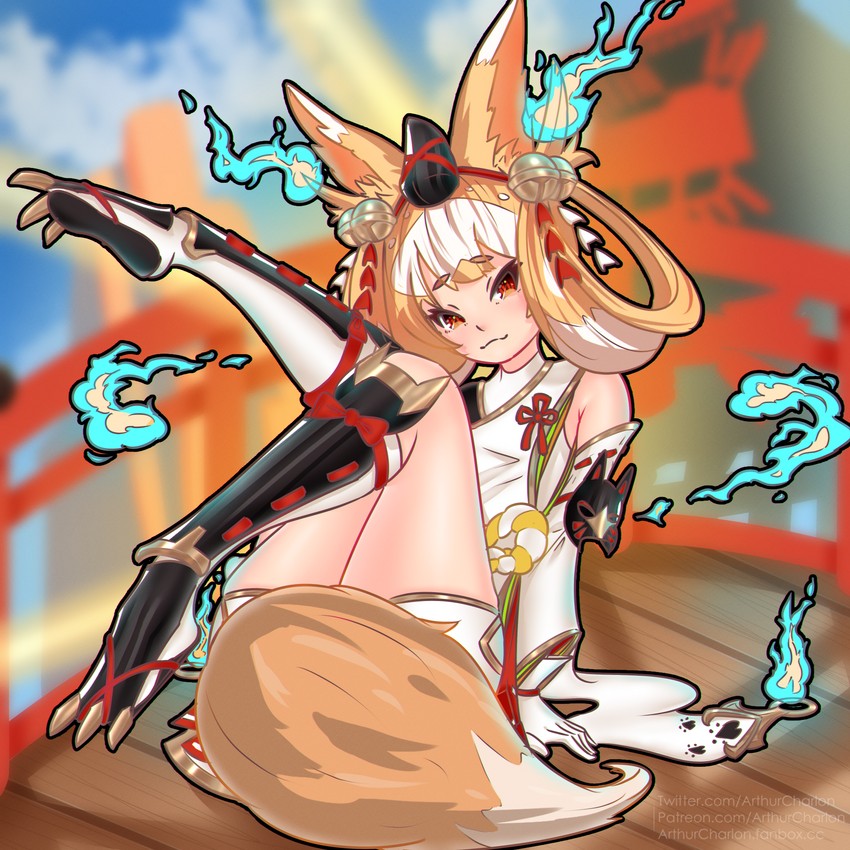 kuzunoha (dragalia lost) drawn by arthurcharlon