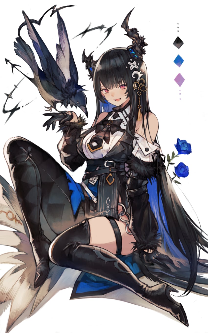 nerissa ravencroft and shadow (hololive and 1 more) drawn by kemomin_nosuke