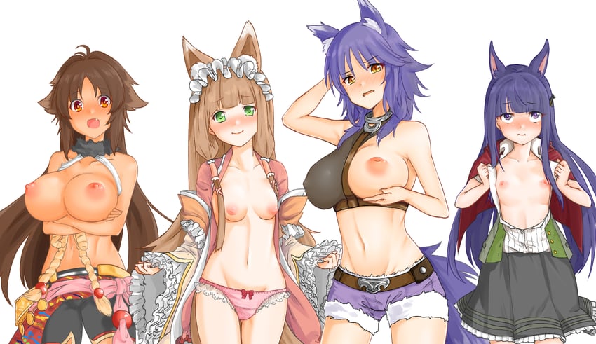 makoto, kasumi, maho, and kaori (princess connect! and 1 more) drawn by umashio