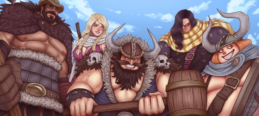 gerd, hajrudin, road, goldberg, and stansen (one piece) drawn by stjarnskrik
