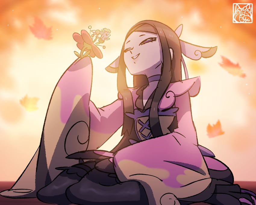 flabebe and valerie (pokemon and 1 more) drawn by kyonart