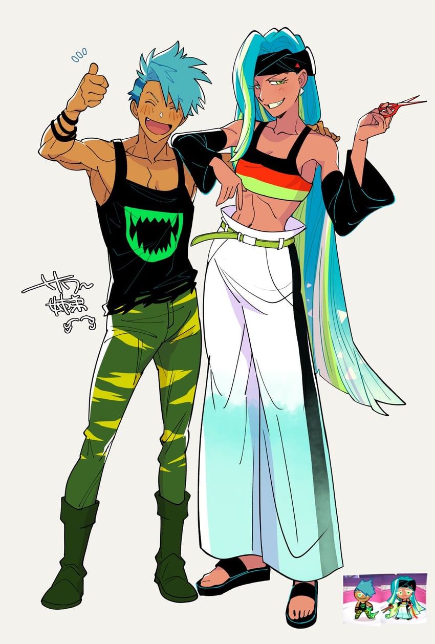 sour belt cookie and dino-sour cookie (cookie run and 1 more) drawn by uochandayo
