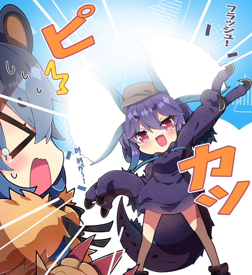 arzuros and tzitzi-ya-ku (monster hunter) drawn by milkpanda