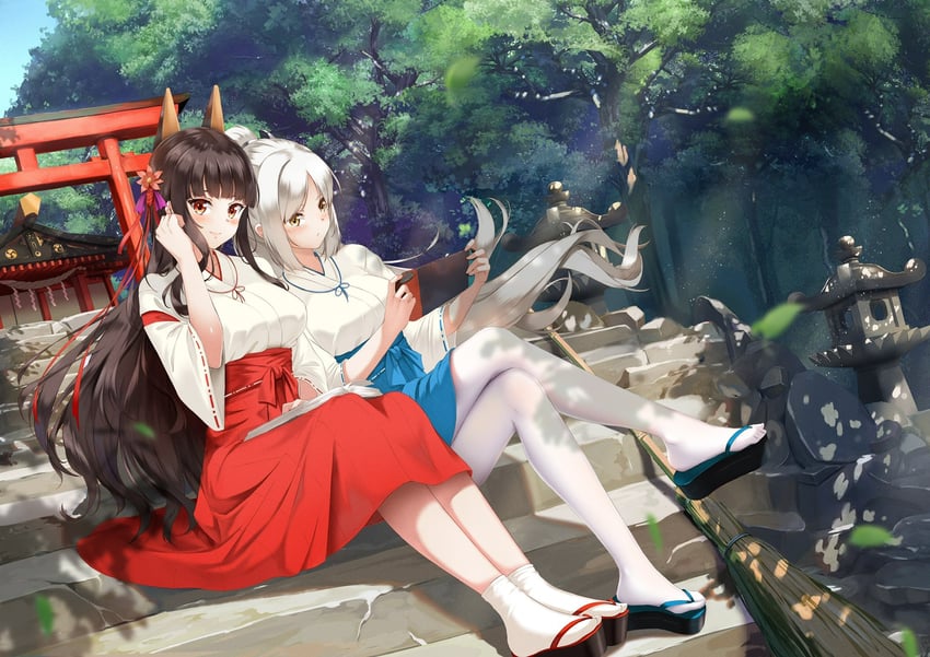 akagi and kaga (warship girls r) drawn by liu_guniang