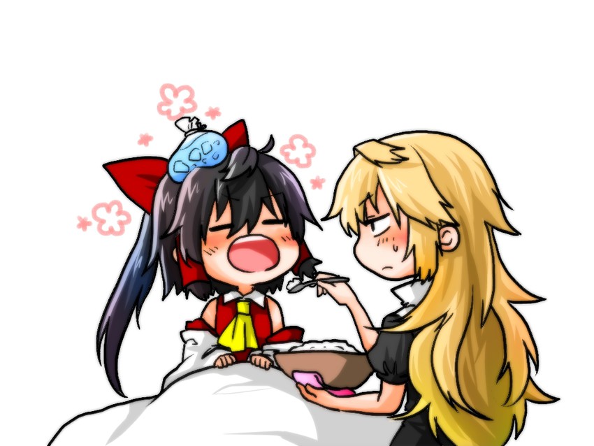 hakurei reimu and kirisame marisa (touhou) drawn by senmitu3/1000
