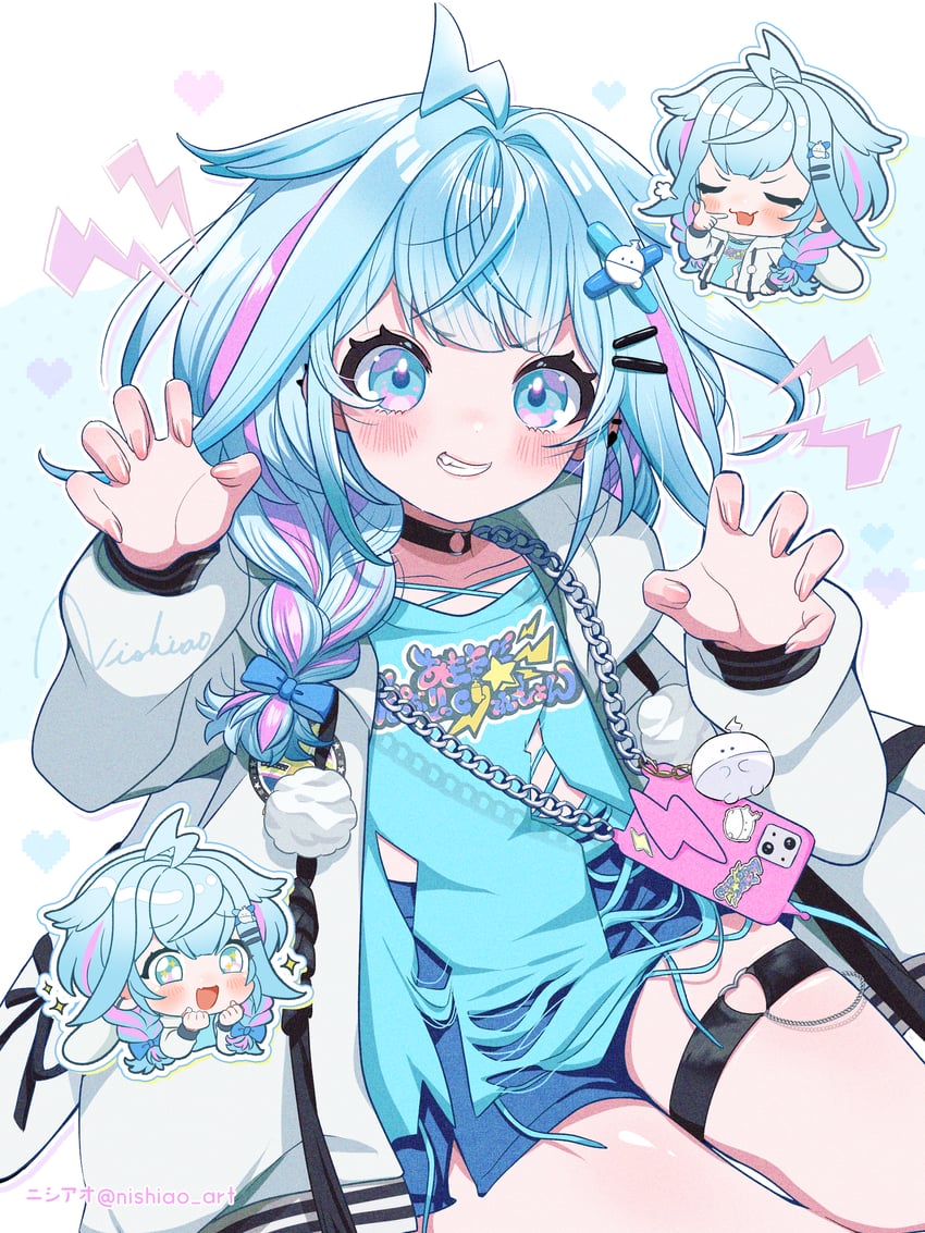 mizumiya su (hololive and 1 more) drawn by nishi_ao