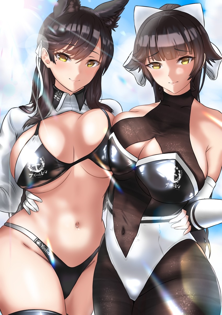 atago and takao (azur lane) drawn by kymp