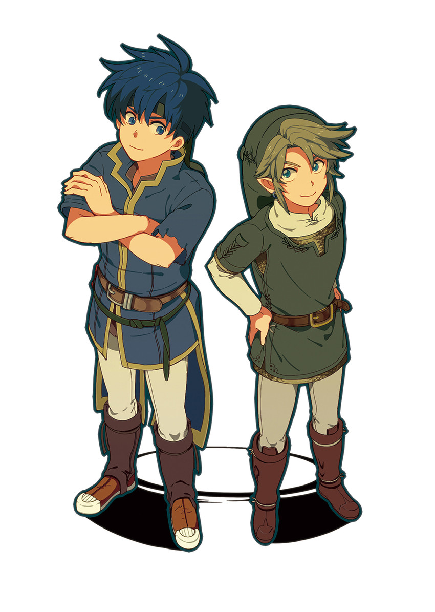 link and ike (fire emblem and 4 more) drawn by nikayu