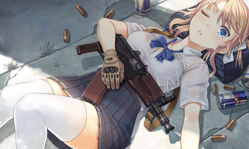 blonde girl (original and 1 more) drawn by itou_(onsoku_tassha)