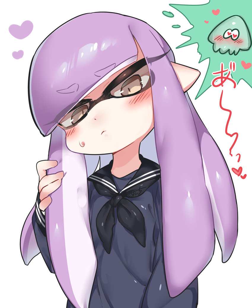 inkling player character and inkling girl (splatoon and 1 more) drawn by mochitaichi