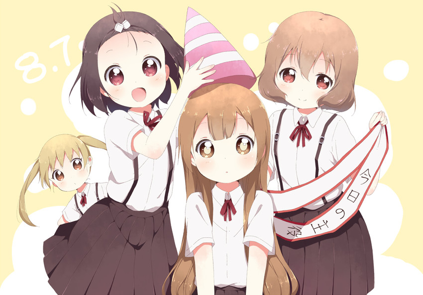 oomuro hanako, takasaki misaki, ogawa kokoro, and souma mirai (yuruyuri and 1 more) drawn by toma_(shinozaki)