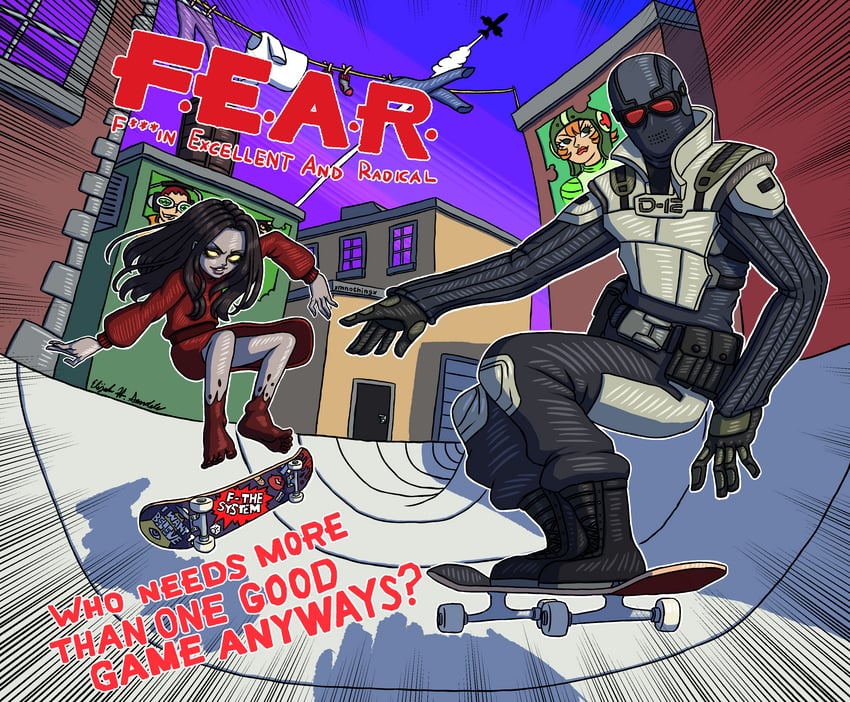 alma and point man (jet set radio and 1 more) drawn by xmrnothingx