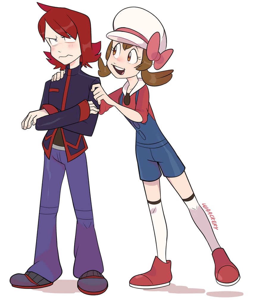 lyra and silver (pokemon and 1 more) drawn by waackery