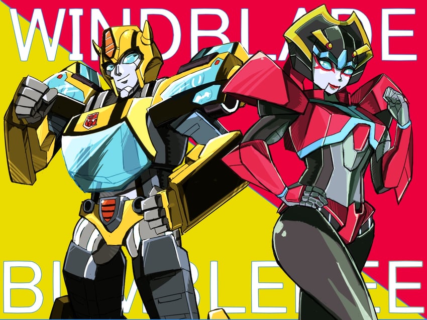 bumblebee and windblade (transformers and 1 more) drawn by nonkibou
