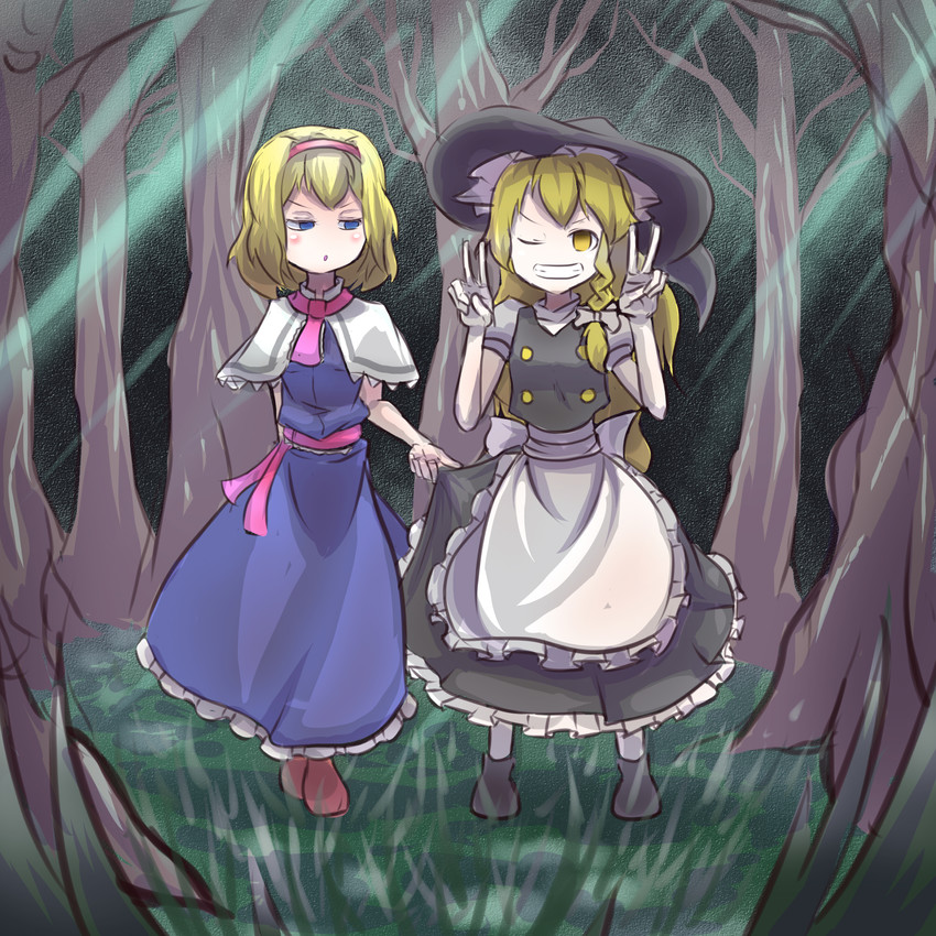 kirisame marisa and alice margatroid (touhou) drawn by peroponesosu.