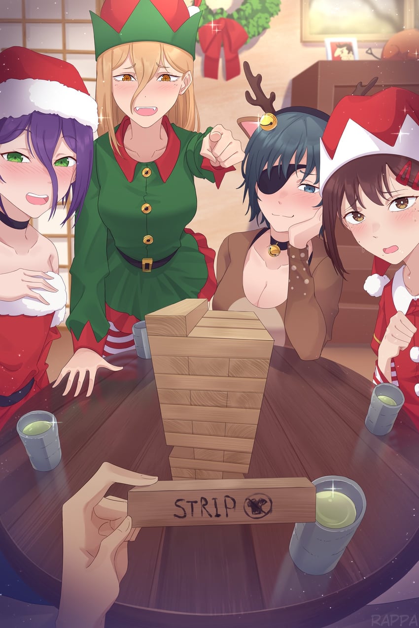 power, reze, higashiyama kobeni, pochita, and himeno (chainsaw man) drawn by rappa_(sirrappa)