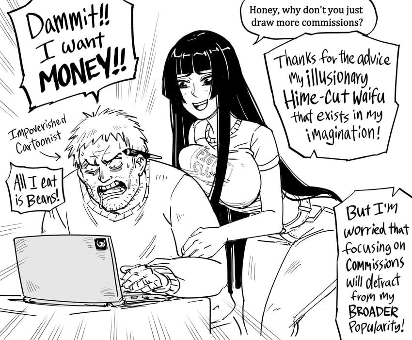 hime cut wife (original and 1 more) drawn by bb_(baalbuddy)