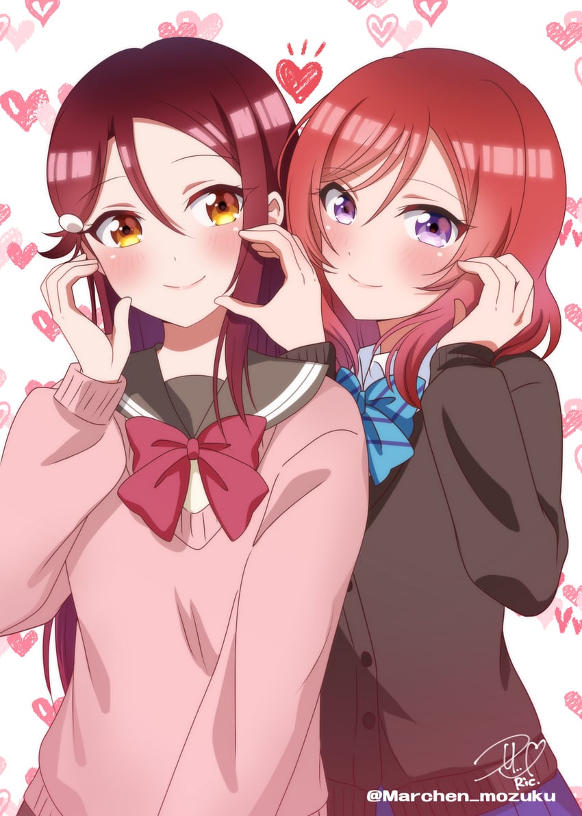 nishikino maki and sakurauchi riko (love live! and 2 more) drawn by ric._(marchen_mozuku)