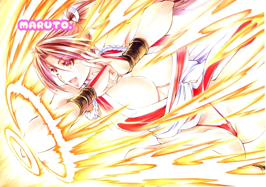 shiranui mai (the king of fighters and 1 more) drawn by maruto_(marutohonpo)