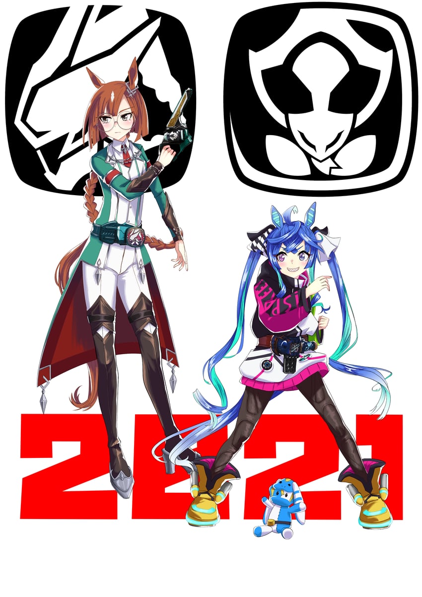 twin turbo and ikuno dictus (umamusume and 2 more) drawn by fukazume_extreme