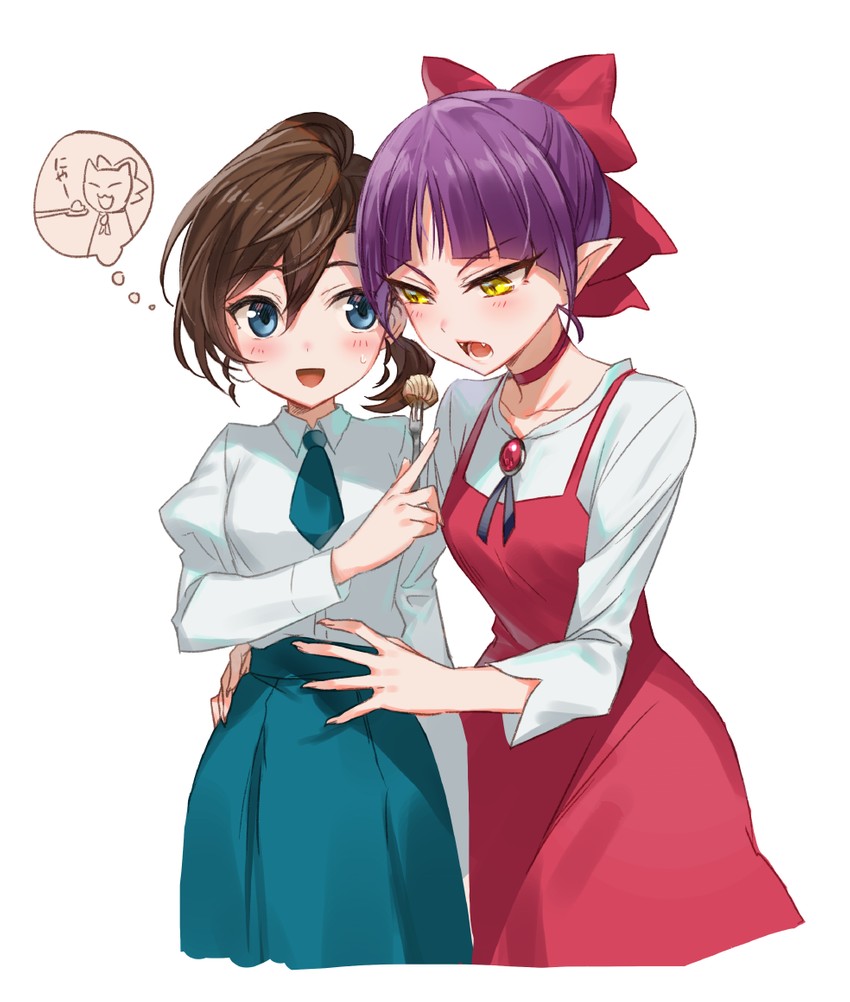 nekomusume and inuyama mana (gegege no kitarou) drawn by irua