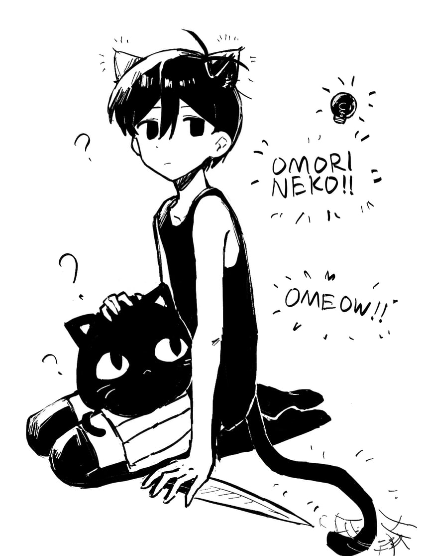 omori and mewo (omori) drawn by hrsw_mz