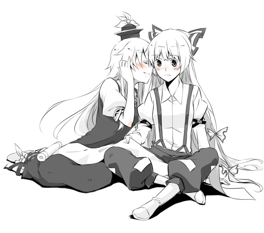 fujiwara no mokou and kamishirasawa keine (touhou) drawn by itsu_(artist)
