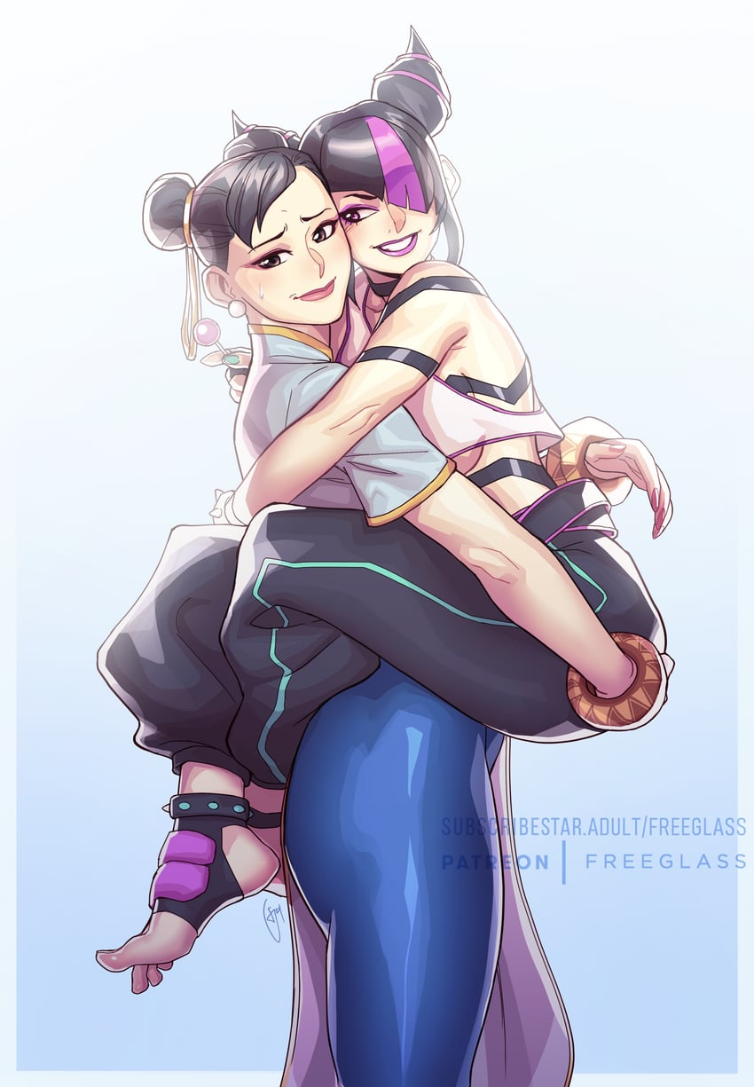 chun-li and han juri (street fighter and 1 more) drawn by freeglass