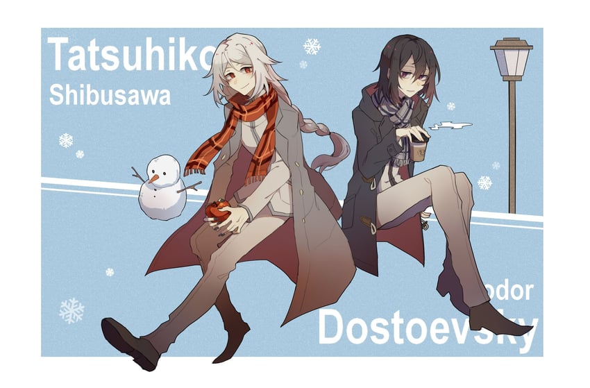 fyodor dostoyevsky and shibusawa tatsuhiko (bungou stray dogs) drawn by yuezhuanlang