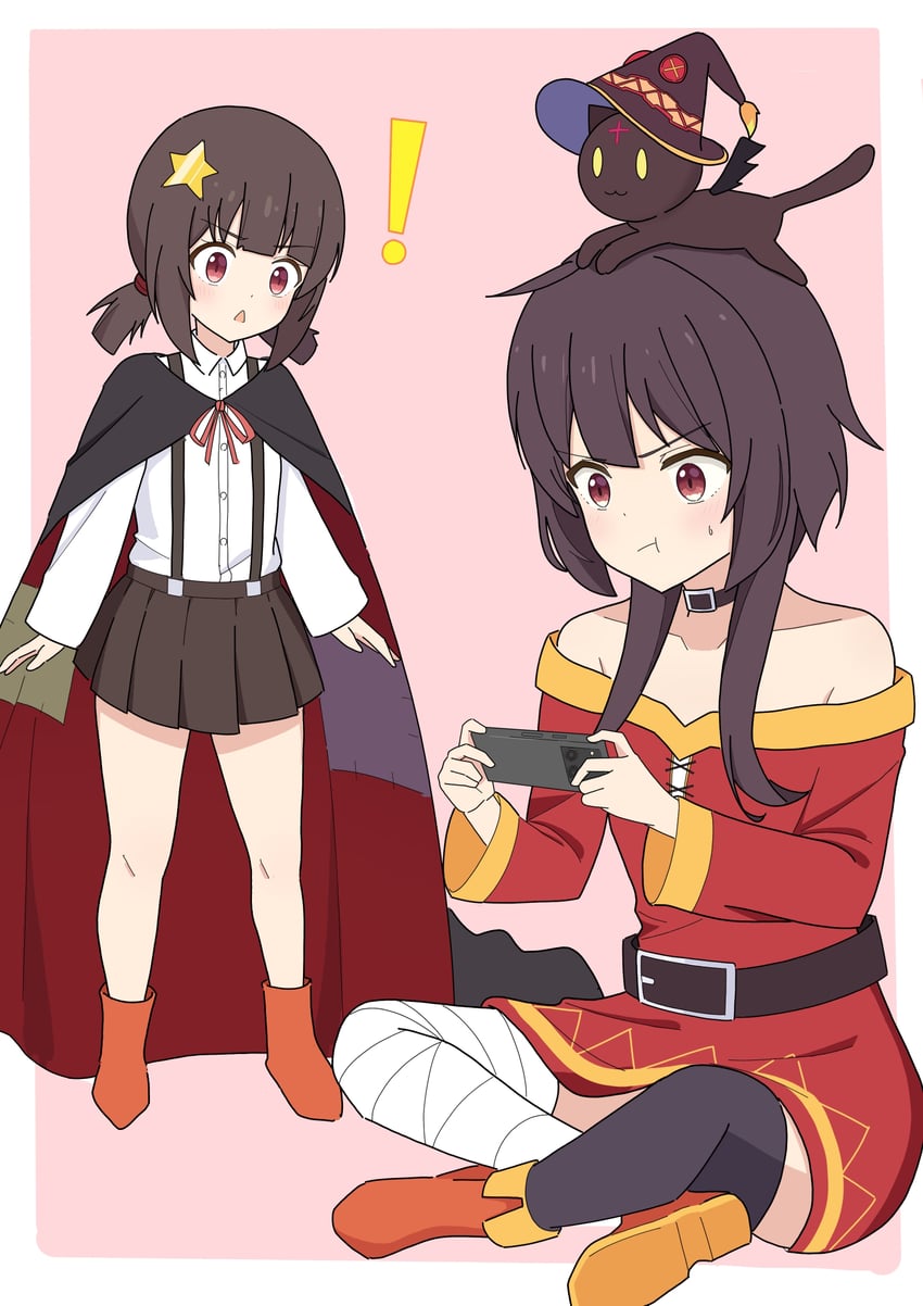 megumin, chomusuke, and komekko (kono subarashii sekai ni shukufuku wo!) drawn by akure1129