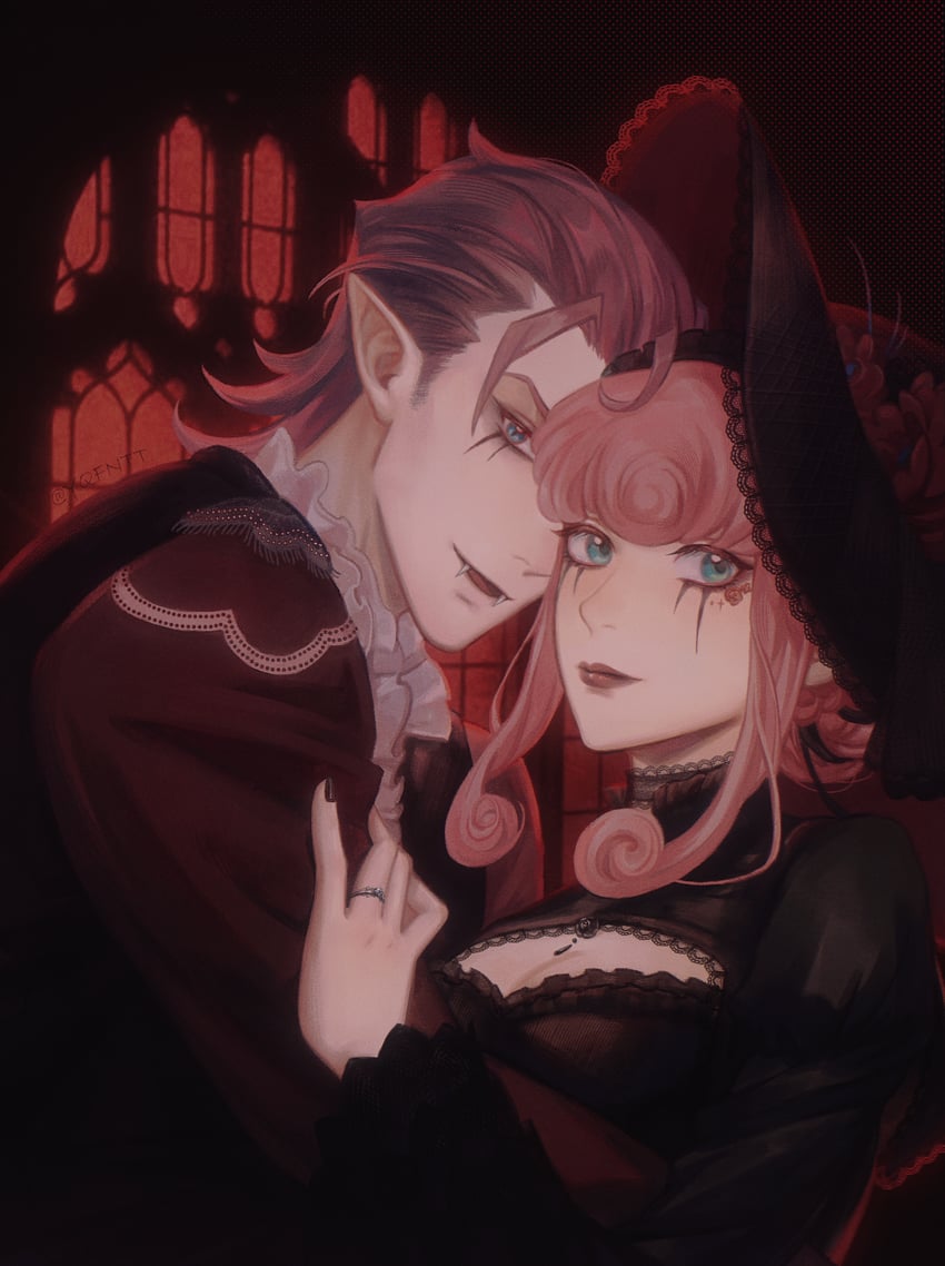 klint van zieks and lady baskerville (ace attorney and 1 more) drawn by kaze_(yznyttdgs)