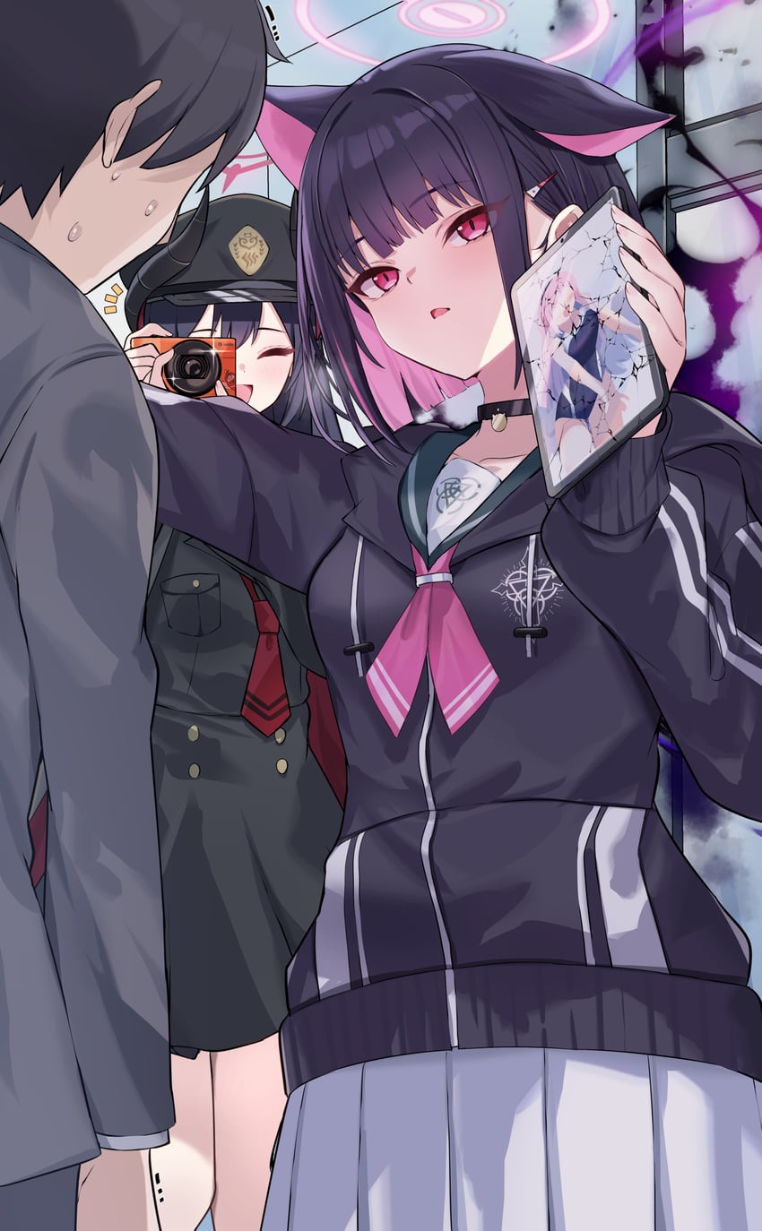 sensei, mika, kazusa, and chiaki (blue archive and 1 more) drawn by mi_taro333