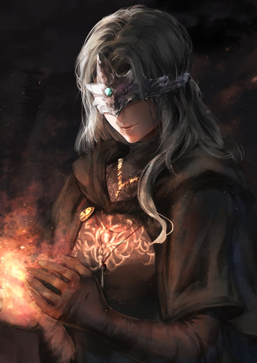fire keeper (dark souls and 1 more) drawn by yujieai