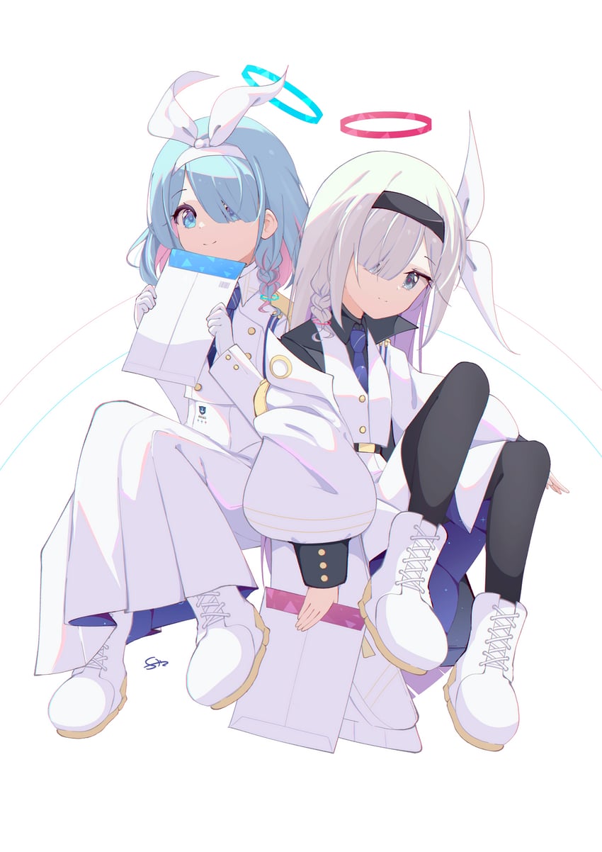 arona, plana, and general student council president (blue archive) drawn by shok_(shovelkun)