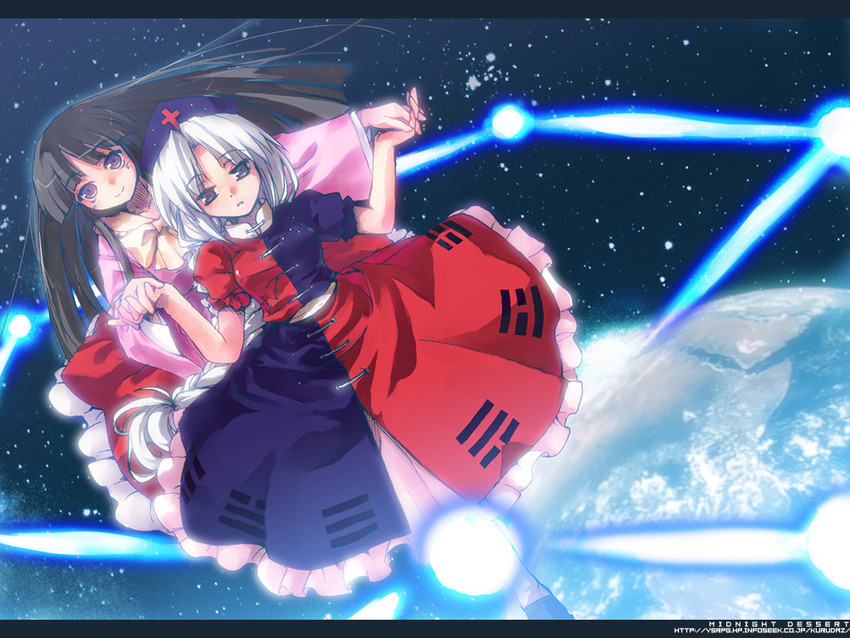 houraisan kaguya and yagokoro eirin (touhou and 1 more) drawn by kurudaz