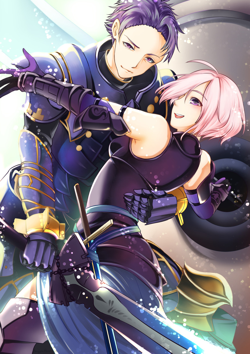 mash kyrielight and lancelot (fate and 1 more) drawn by annojou_haruto