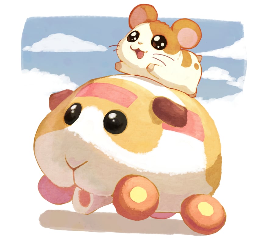 potato and hamtaro (pui pui molcar and 1 more) drawn by tokumaro
