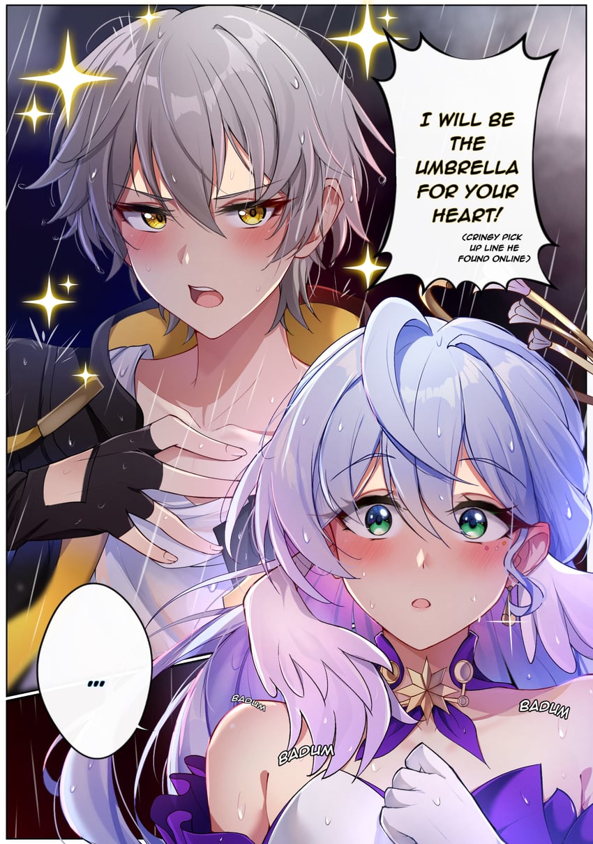 trailblazer, caelus, and robin (honkai and 1 more) drawn by midori_(midori13579)