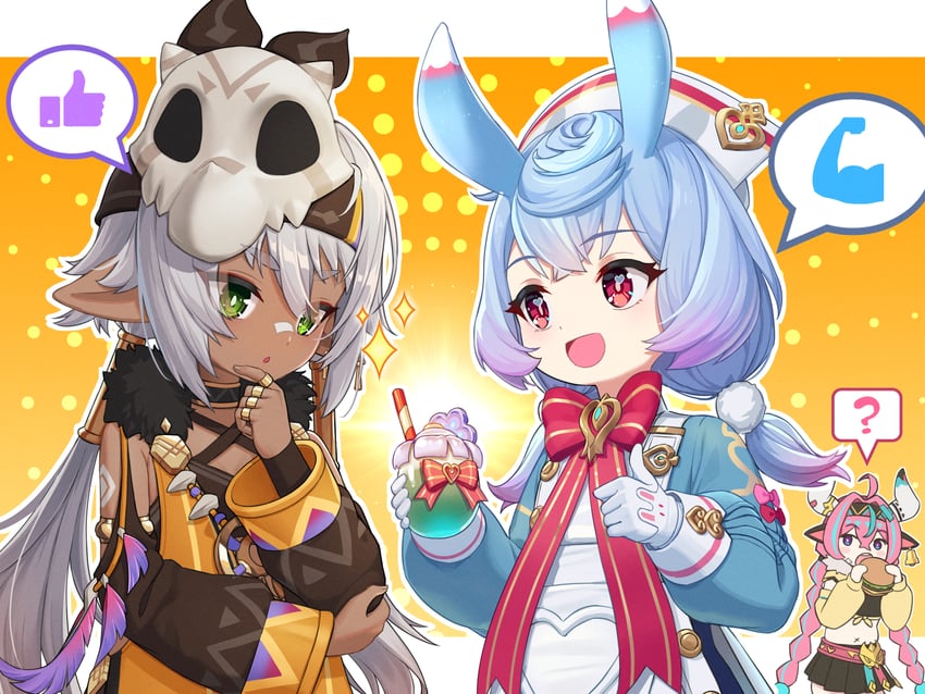 sigewinne, varesa, and iansan (genshin impact) drawn by kapa_draws