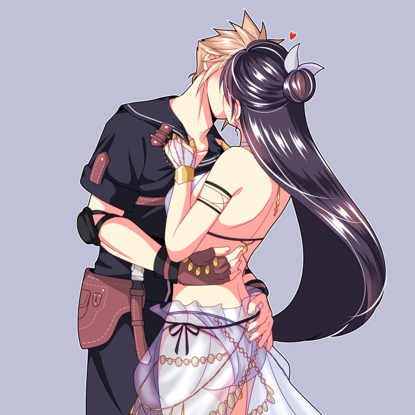 tifa lockhart and cloud strife (final fantasy and 2 more) drawn by babigonice