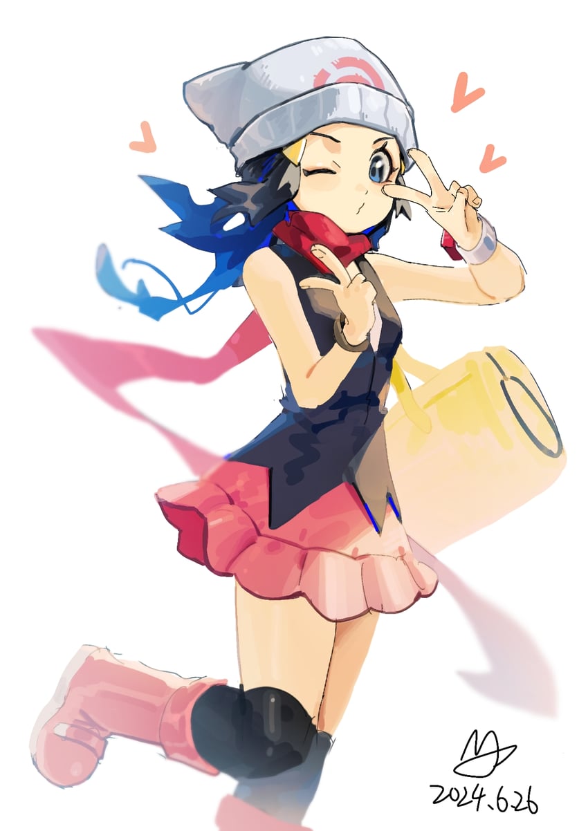 dawn (pokemon and 1 more) drawn by lanter_qwq