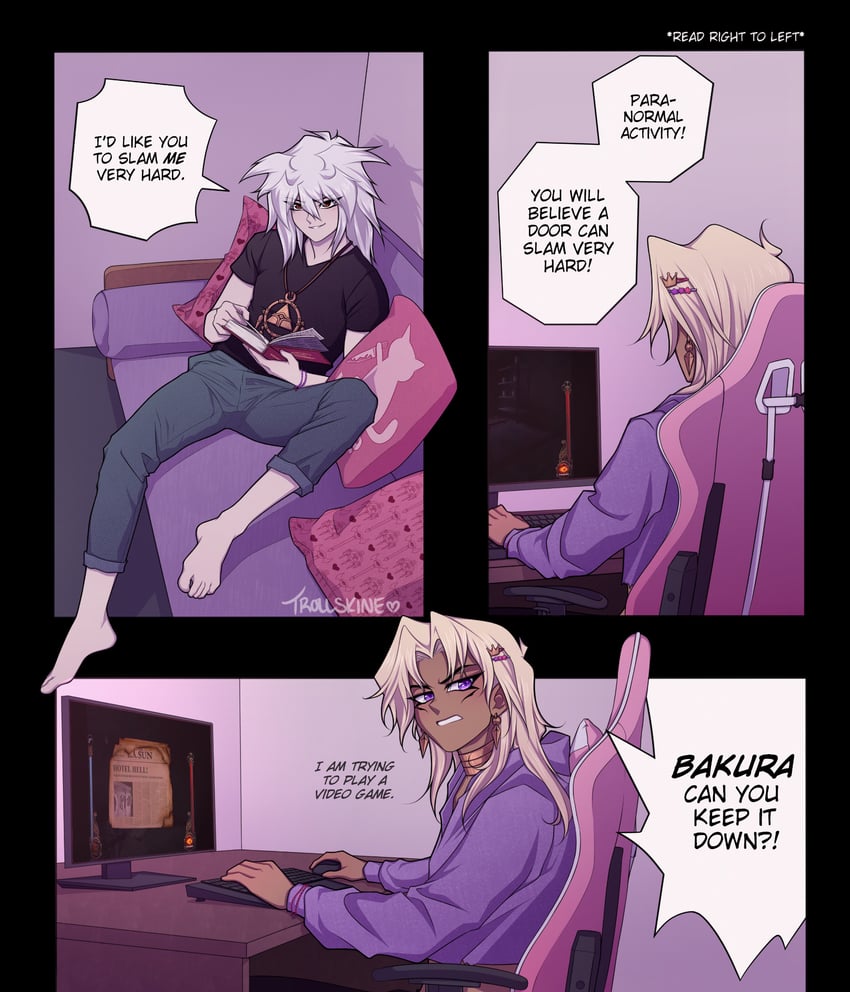 yami bakura and marik ishtar (yu-gi-oh! and 4 more) drawn by trollskine