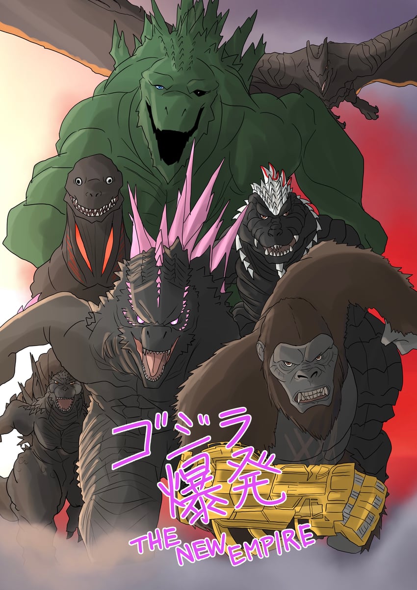 godzilla, king kong, rodan, kong, godzilla evolved, and 2 more (godzilla and 10 more) drawn by ibuki_(tulta_icon)