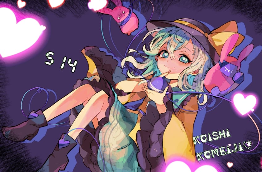 komeiji koishi and mokke (touhou and 1 more) drawn by himuhino