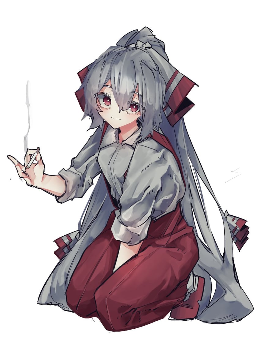 fujiwara no mokou (touhou) drawn by vivo_(vivo_sun_0222)