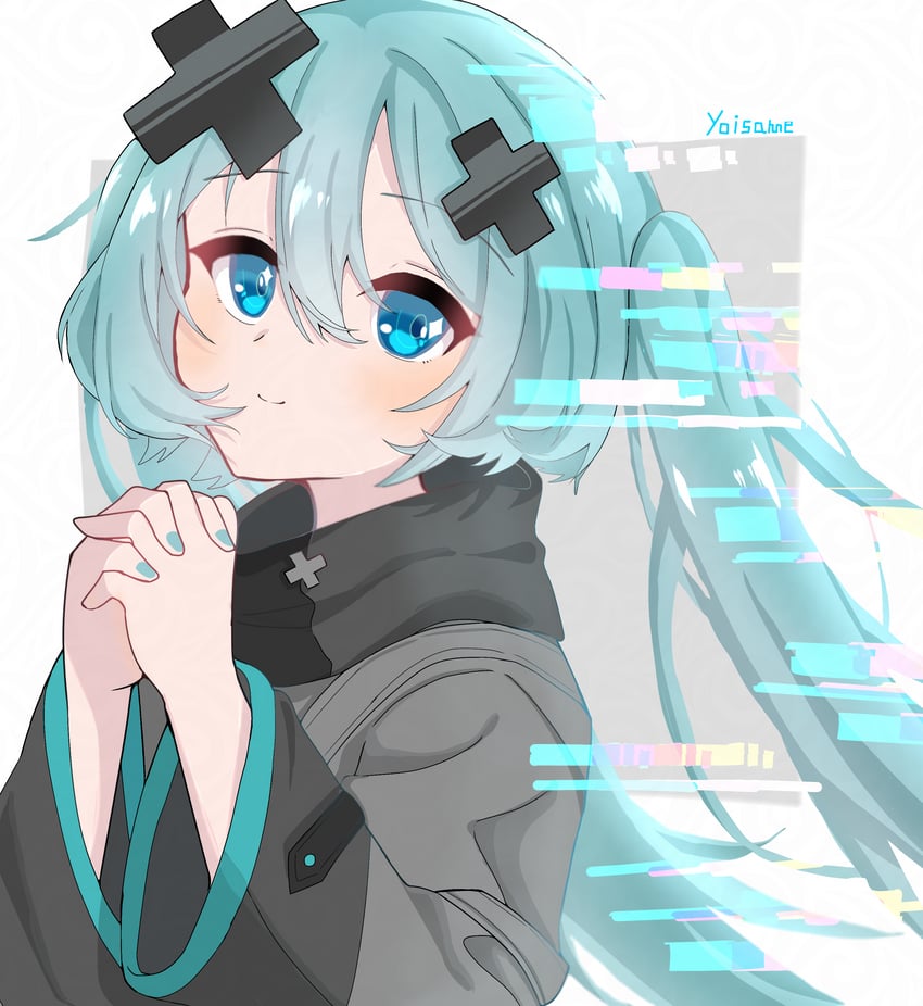 hatsune miku and batsu miku (vocaloid and 2 more) drawn by user_xjra3344