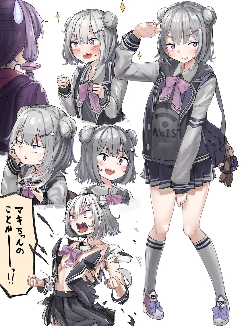 yuzuki yukari and koharu rikka (voiceroid and 2 more) drawn by microa